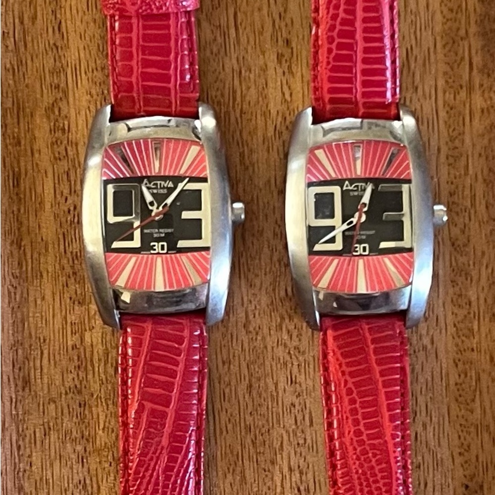 Ativa Red and Silver Wearable Watch